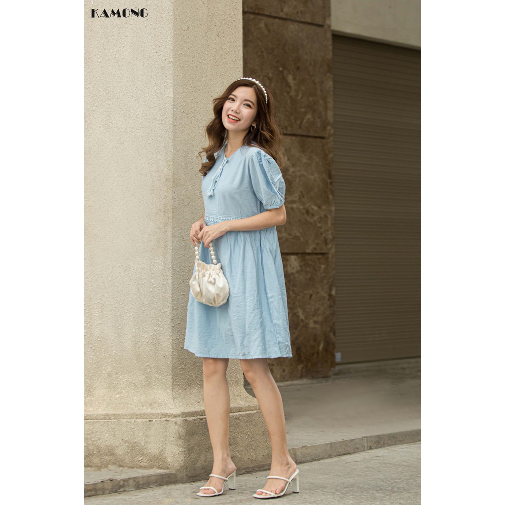 Đầm babydoll phối ren đan dây KAMONG D095 | BigBuy360 - bigbuy360.vn
