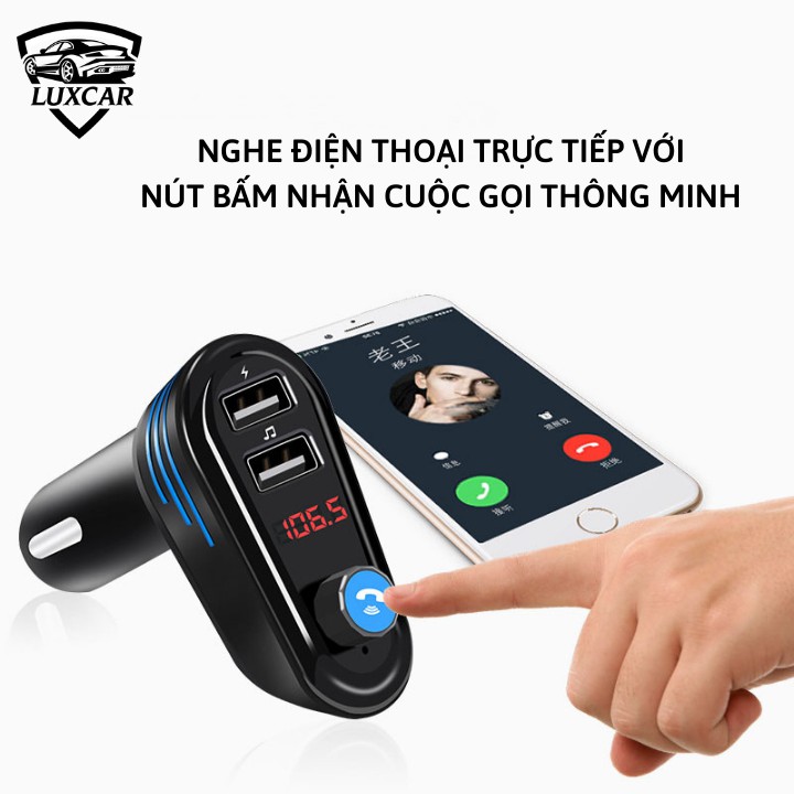 Tẩu Nghe Nhạc Bluetooth LUXCAR Kiêm Sạc Nhanh Trên Xe Ô TÔ