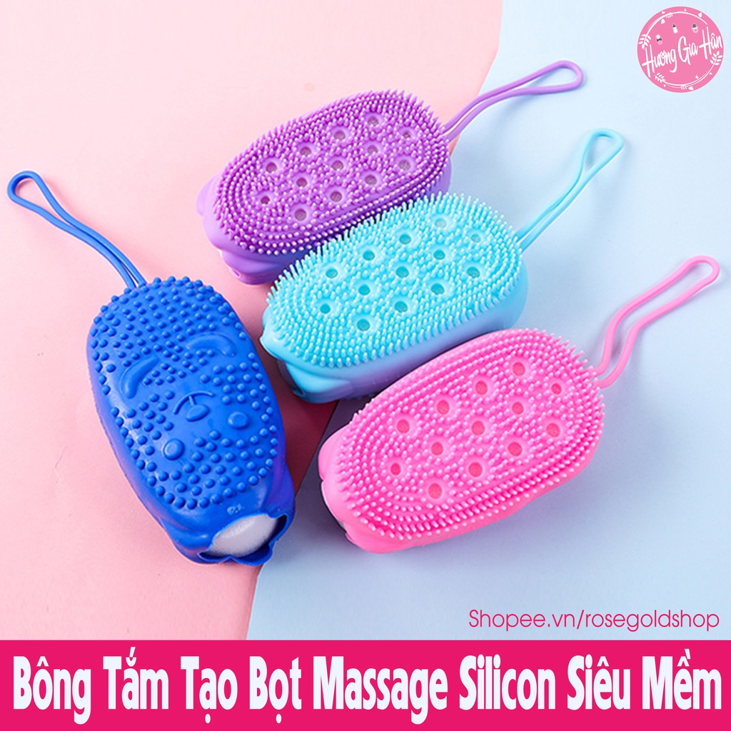Bông Tắm Tạo Bọt Massage Silicon Hình Chuột Siêu Mềm, Bảo Vệ Làn Da Bạn