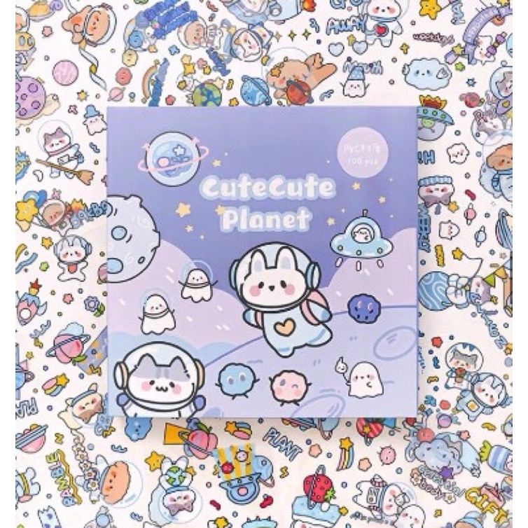 Hộp 1000 miếng dán dễ thương Hộp 100 tấm sticker