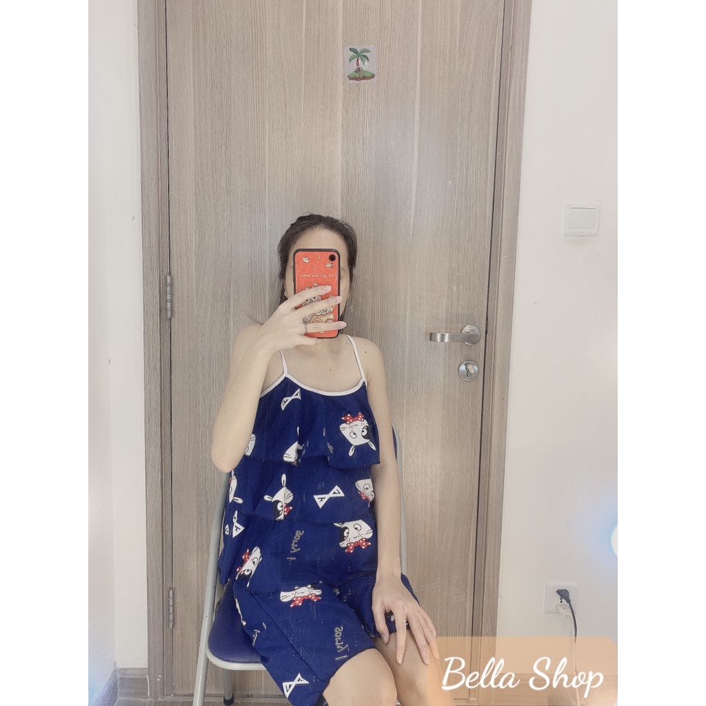 Đồ bộ ngủ mặc nhà hai dây tầng kate đẹp,nhiều họa tiết màu sắc đáng yêu,Free size(40-52kg).TANG001 | BigBuy360 - bigbuy360.vn