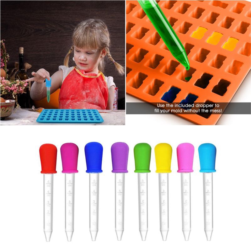 OMG* 8 Pcs Baby Dropper Medicine Feeder Silicone Pipette Liquid Food Dropper 5ML