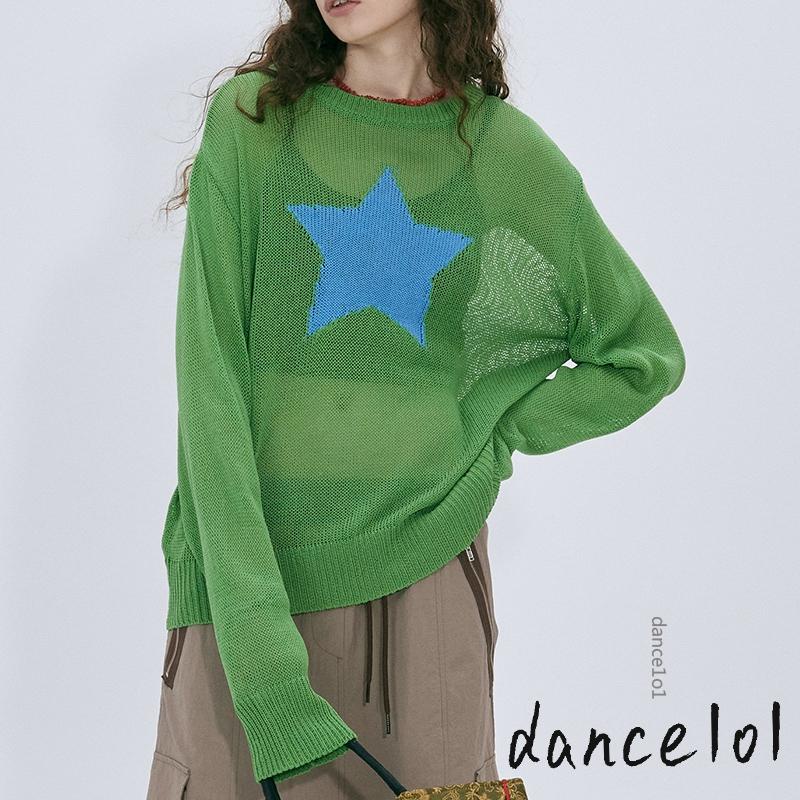 Áo Sweater Tay Dài Hoạ Tiết Ngôi Sao Phong Cách Harajuku dance1o1