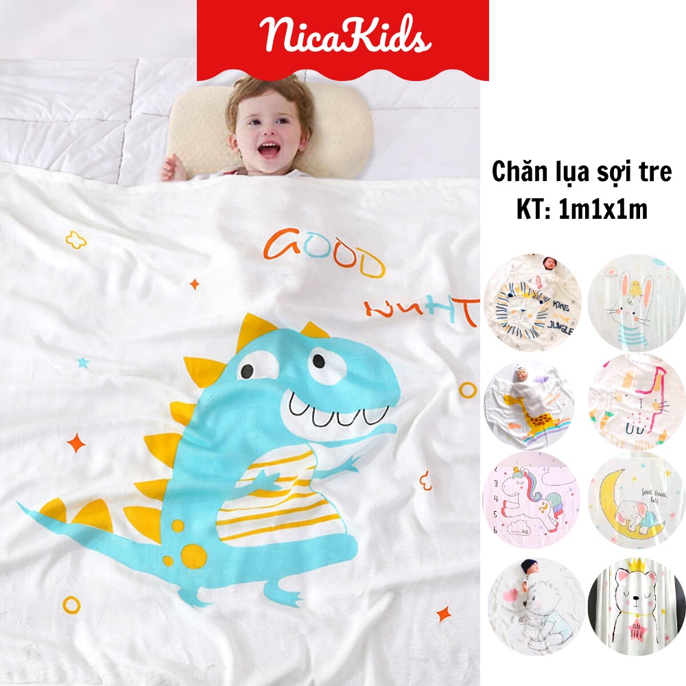 Chăn lụa cho bé siêu mềm mát, chăn đắp mùa hè cho bé (1m1×1m2) kèm túi zip - Kiluta