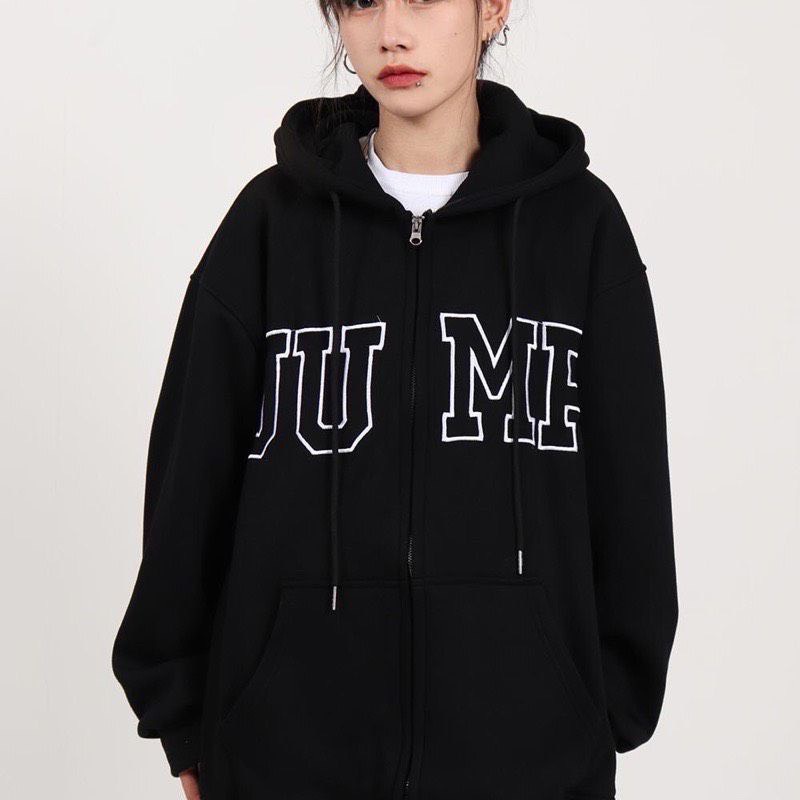 Áo Khoác Dây Kéo Form Rộng JUMF Nỉ Bông Cao Cấp Unisex Nam Nữ