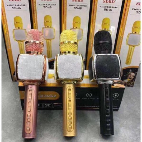 Micro Karaoke bluetooth SD-16 hàng LOẠI 1, micro hát karaoke blutooth, âm thanh chuẩn, loa to, nhiều màu