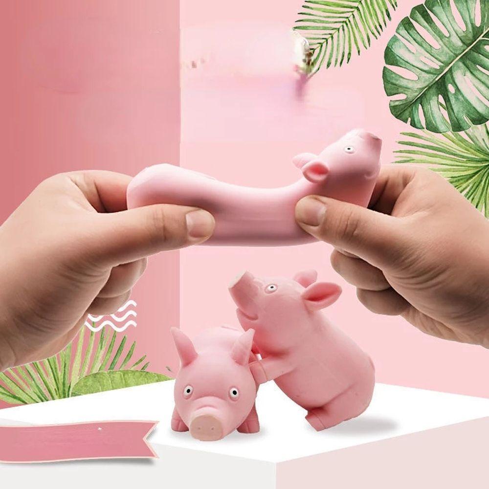Đồ Chơi Nắn Bóp Đàn Hồi Giảm Stress Hình Heo Hồng Dễ Thương