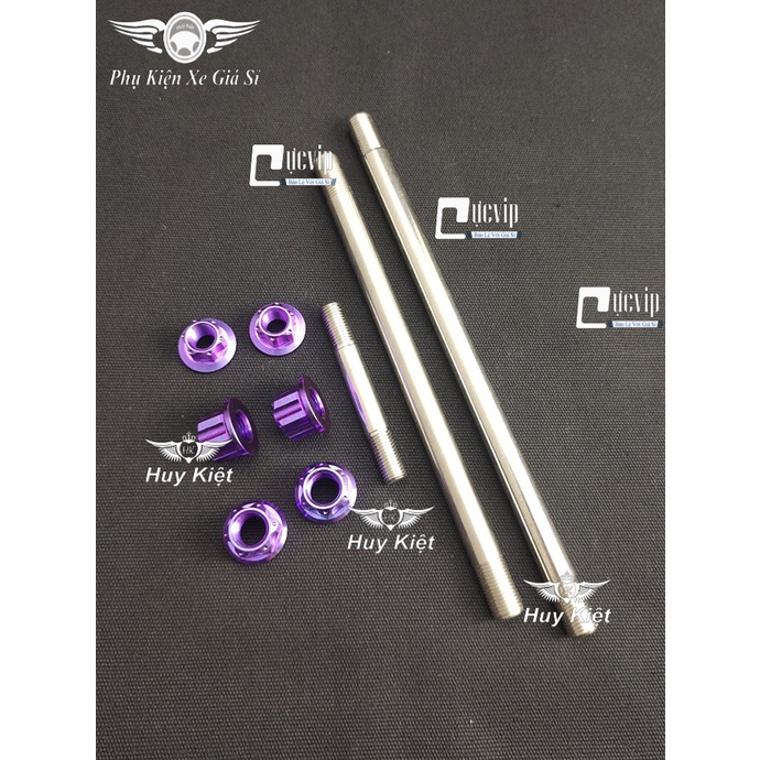 Cốt Trục Bánh Xe Trước Sau Và Cốt Trục Phuộc Giữa Kèm Tán Titan Thật GR5 Cho Exciter 135 (2011 - 2014) MS4187