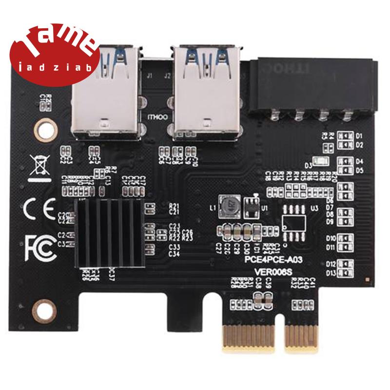 Card chuyển đổi PCI-E sang PCI-Express 1X sang 16X Mining 1 sang 4 USB 3.0 và Molex 4 Pin