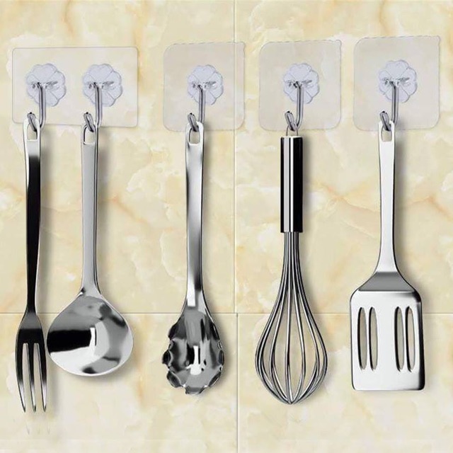 Combo 10 Miếng Dán Tường Treo Đồ Siêu Chắc Chắn Trong Suốt