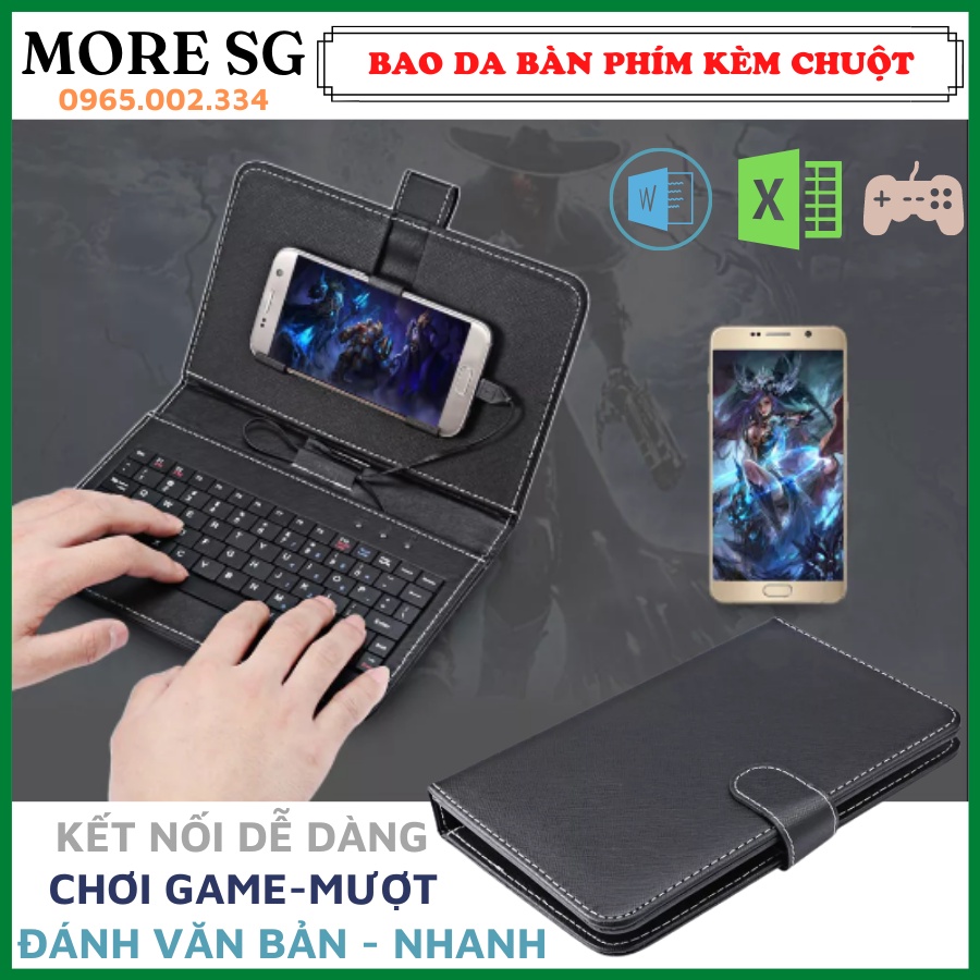 ✔️ Bao Da Bàn Phím Chơi Game Có Chuột Cho Điện Thoại Smartphone, Máy Tính Bảng Hệ Điều Hành Android [Bảo Hành 1 Đổi 1]