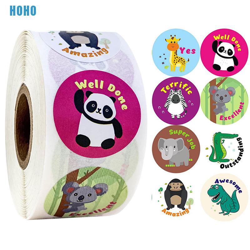 Cuộn 500 Hình Dán Trang Trí Hình Động Vật Hoạt Hình Xinh Xắn