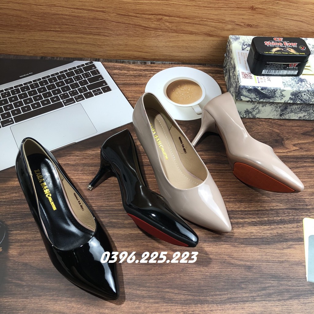 Giày cao gót da bóng gót nhọn 5 phân siêu xinh cho các nàng xu hướng thời trang 2021 mã Eva001