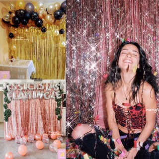 Rèm kim tuyến, rèm xà cừ trang trí sinh nhật, party (hồng gold, vàng gold, bạc, hồng baby...)