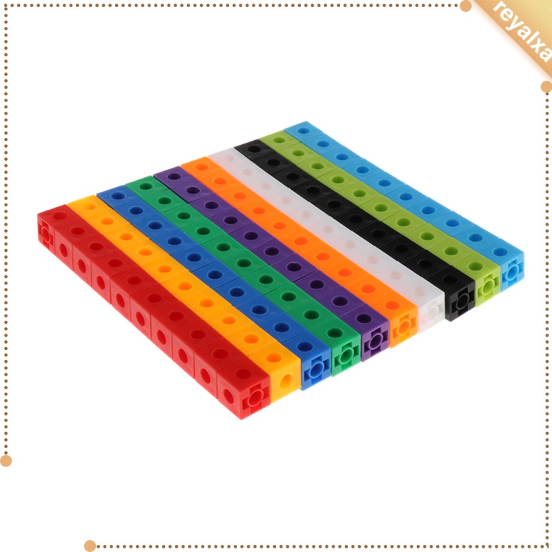 [Reyalxa] Bộ 100 Khối Lập Phương Đếm 10 Màu Sáng Tạo Dùng Để Học Toán