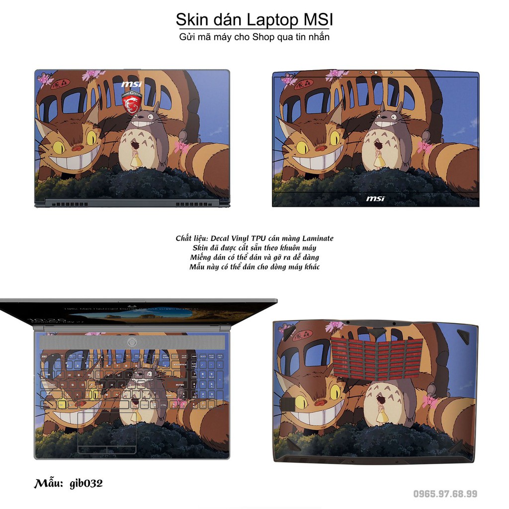 Skin dán Laptop MSI in hình Ghibli movies (inbox mã máy cho Shop)