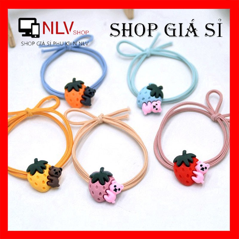 Combo 10 Dây Buộc Tóc Gấu Dâu Siu Đáng Iu