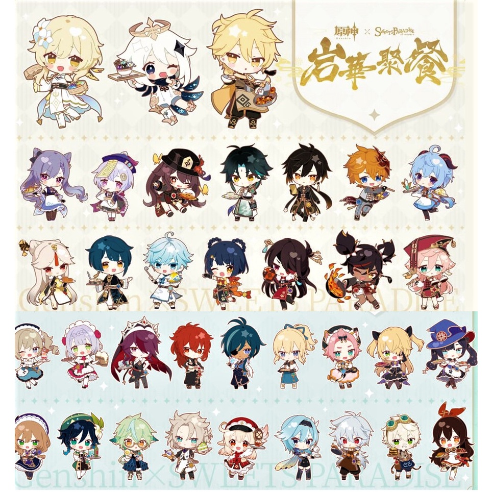 Mô hình Standee MINI GENSHIN IMPACT ver QUÁN ĂN Sweet Paradise in hình game anime chibi