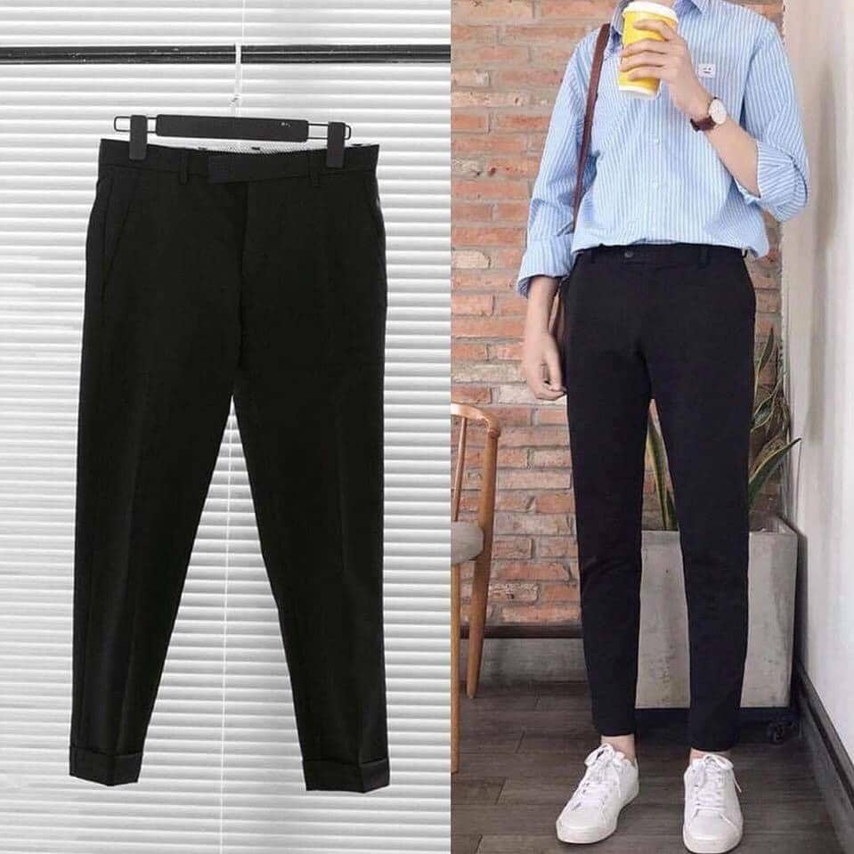 Quần Trouser Pant - Quần âu đen dáng ôm Hàn Quốc - Vải Co Giãn Nhẹ Chống Nhăn