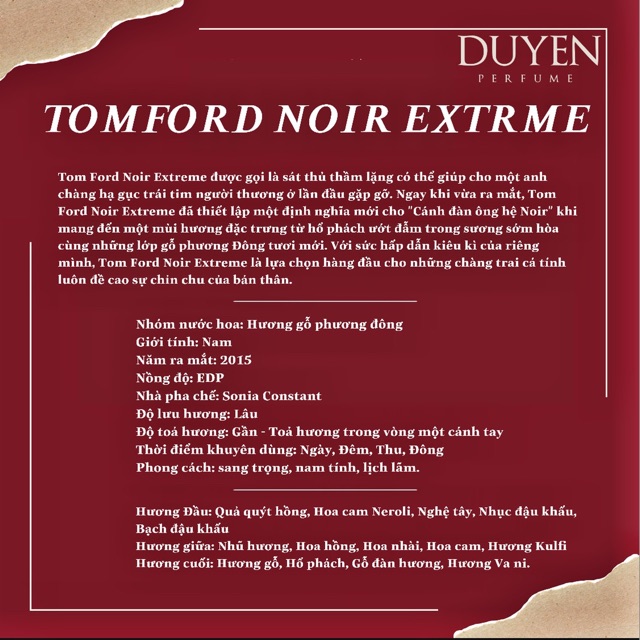 Nước Hoa Mini 20ml Tomford Noir Extreme (NAM) | Thế Giới Skin Care