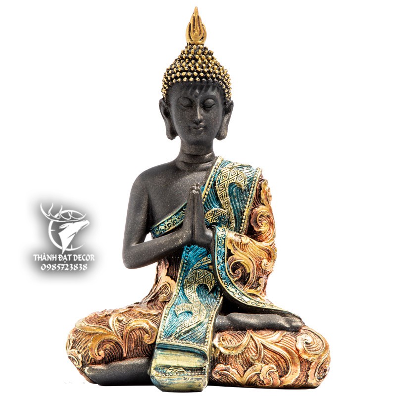 Tượng Phật Thái Ngồi Thiền [Size 20Cm] , Tượng Phong Thủy Trang Trí Xe , Trang Trí Tiểu Cảnh