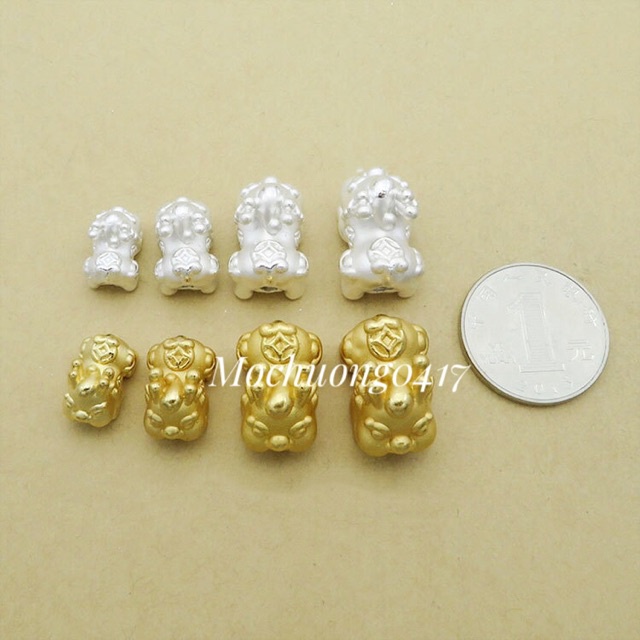 KHO SỈ  Charm Tỳ Hưu bạc mập cõng kim tiền - Hàng bạc tốt loại 1 cực đẹp PH303