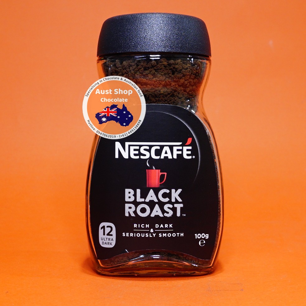 Cà phê hòa tan NESCAFÉ Black Roast Instant Coffee 100g  - OZ - Aust Shop Chocolate
