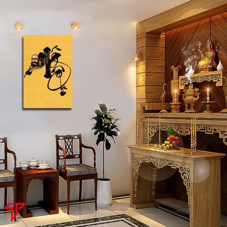 Tranh Thư Pháp Treo tường, chữ tâm chữ phúc, tranh thiền châm ngôn sống