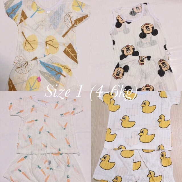 Combo 4 bộ đồ cotton giấy