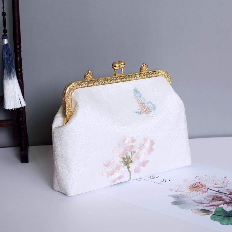 HAPPY HOMLIV Túi xách thêu họa tiết phong cách Hán phục cổ điển