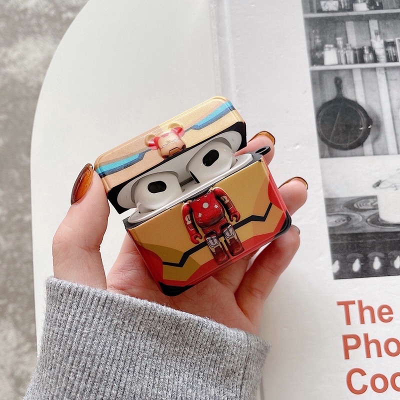 Case Airpod 1/2/Pro/3 Hình Hộp Bearbrick Marvel 3D 2022