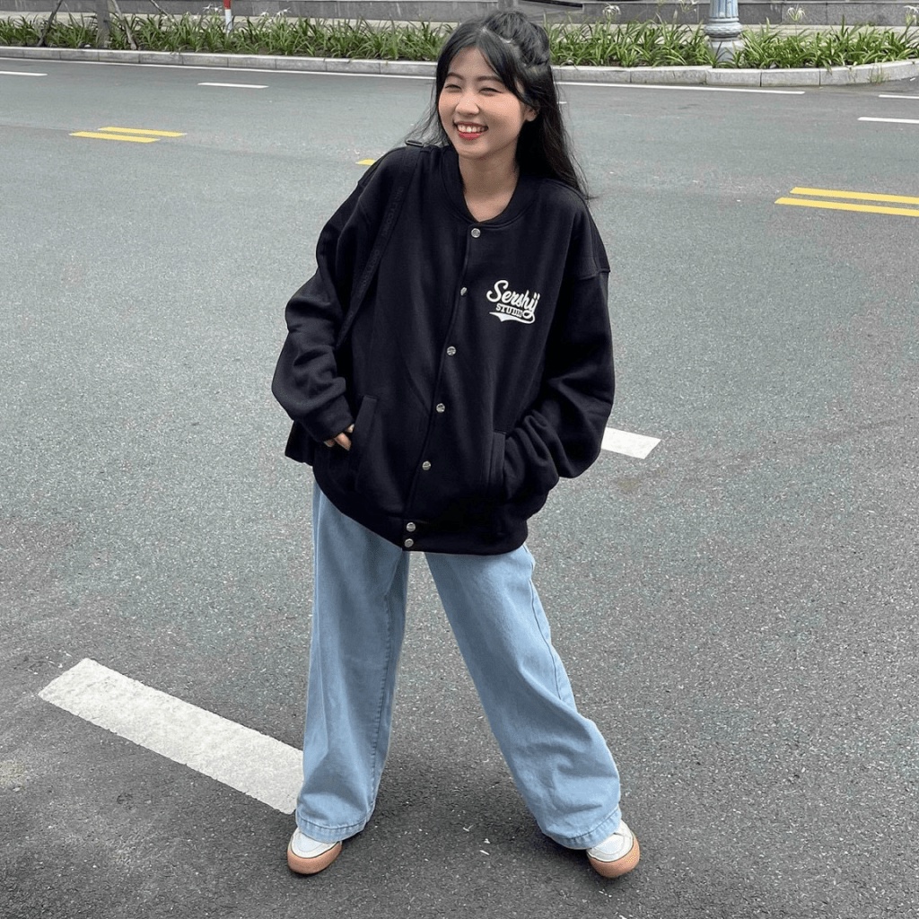 Áo Khoác Nỉ Nữ 1980 Kiểu Bomber Chất Nỉ Dày Mịn Form Rộng Mặc Thoải Mái [NEW UNISEX]