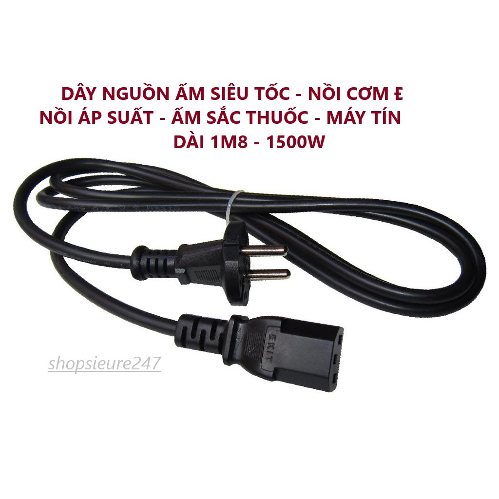 (MUA LÀ RẺ) DÂY NGUỒN NỒI CƠM ĐIỆN, ẤM SIÊU TỐC 1500W LOẠI TỐT