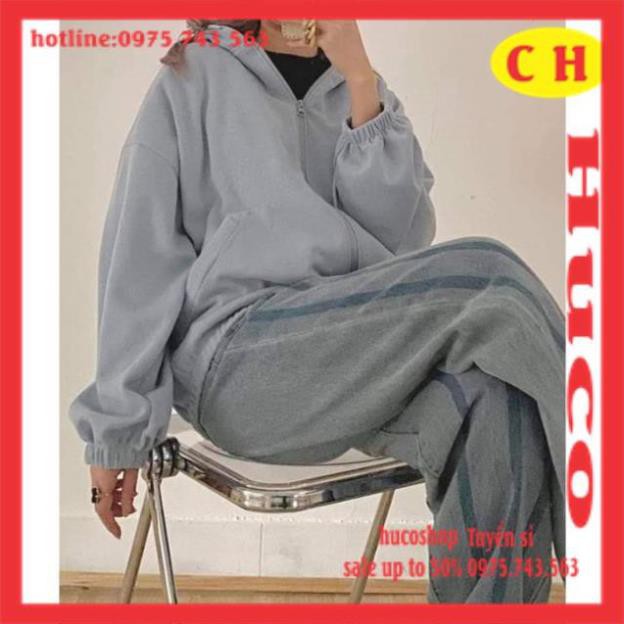 Áo Khoác Hoodie Nỉ Trơn Basic chun tay mũ lót 2 lớp - Áo tay bồng khóa kéo có mũ hàng thu đông Nam Nữ unisex freesize | BigBuy360 - bigbuy360.vn