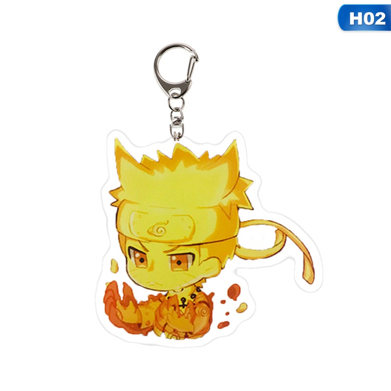 Móc khóa hai mặt bằng acrylic nhân vật hoạt hình Naruto