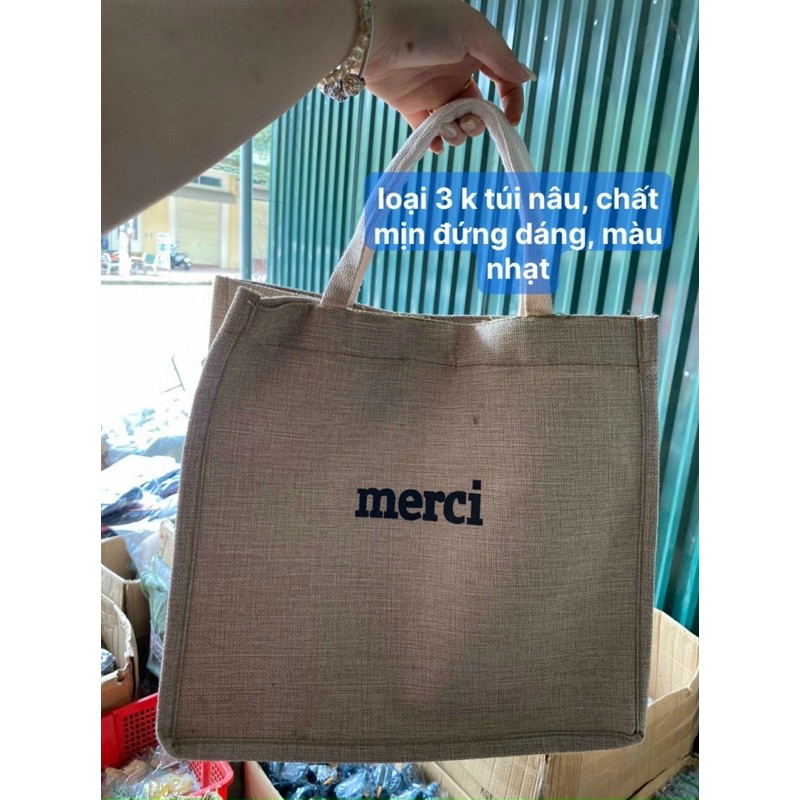 Túi CÓI MERCI thơi trang vintage đi biển có sẵn siêu xinh cam hết hàng chuẩn
