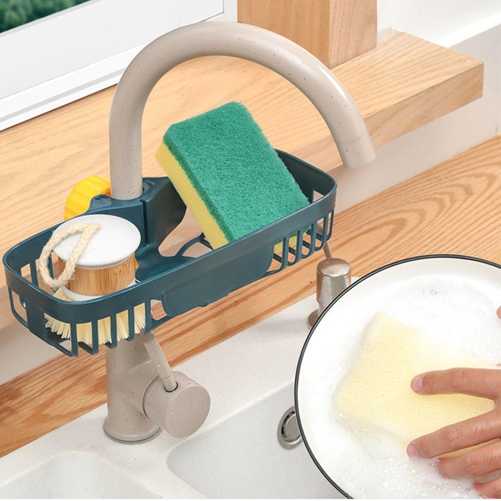 Giá Đỡ Bọt Biển Rửa Chén Gắn Vòi Nước Có Thể Điều Chỉnh Tiện Lợi