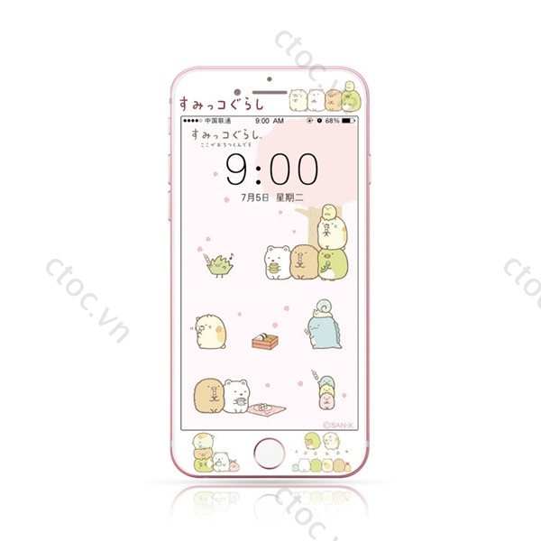 Kính cường lực 9H họa tiết hoạt hình 3D cho IPhone 6 6s 7 8 Plus Se2