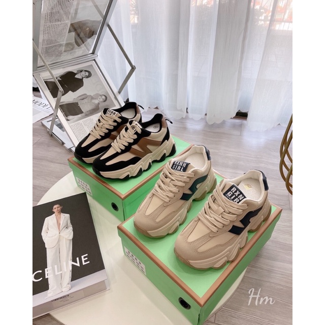 Giày Thể Thao Nữ Lên Hai Màu Cực Xinh Da Mềm Êm Fullbox