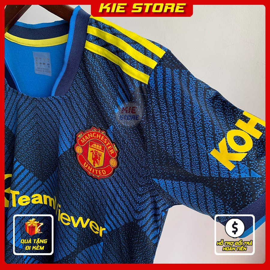 Set bộ thể thao quần áo bóng đá CLB Manchester United phiên bản SPF/ Bộ quần áo MU xanh đậm 2021 sân khách vải Thái xịn