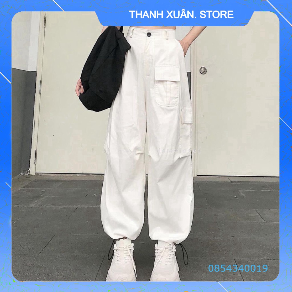 QUẦN JOGGER DÂY RÚT TÚI HỘP ASEON - QUẦN BAGGY KAKI TRẮNG MẶC 2 KIỂU SUÔNG BO KHOÁ KÉO CÚC CÀI BOX PANT 👗 💝 - TXShop
