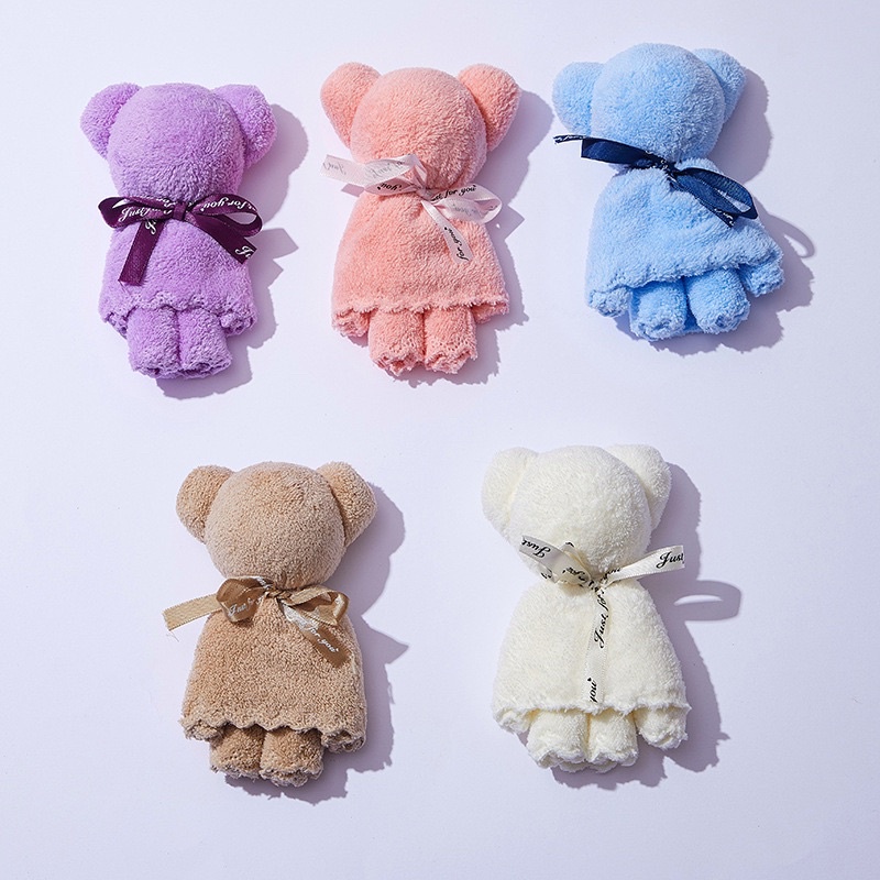 Khăn mặt gấp hình gấu teddy, quà tặng sinh nhật, 8/3, 20/10, valentine cho nam và nữ, size 30x30cm