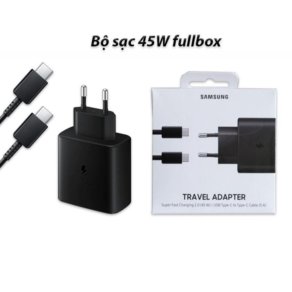 Sạc SamSung 45W Cho Note 10 Plus Note 20 S21 S22 S22 Plus S22 Ultra Type C to Type C 5A Bảo Hành Chính Hãng 3 Tháng