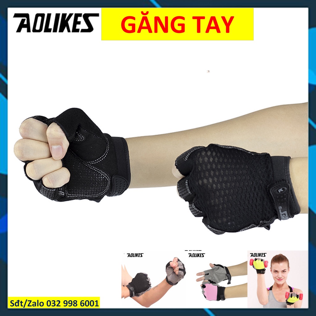 Găng tay thể thao Bao tay tập gym Găng tay gym nam nữ cao cấp chính hãng Aolikes có quấn cổ tay 110 112 113 ddcg