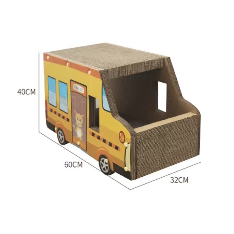 Ổ nằm kết hợp bàn cào móng School Bus cho mèo