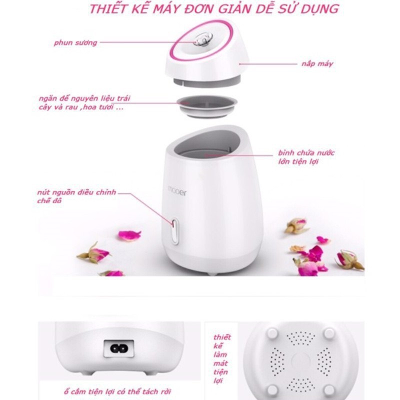 [FreeShip] MÁY XÔNG HƠI MẶT THẢO DƯỢC, HOA QUẢ TỰ ĐỘNG 2 IN 1 MAOER