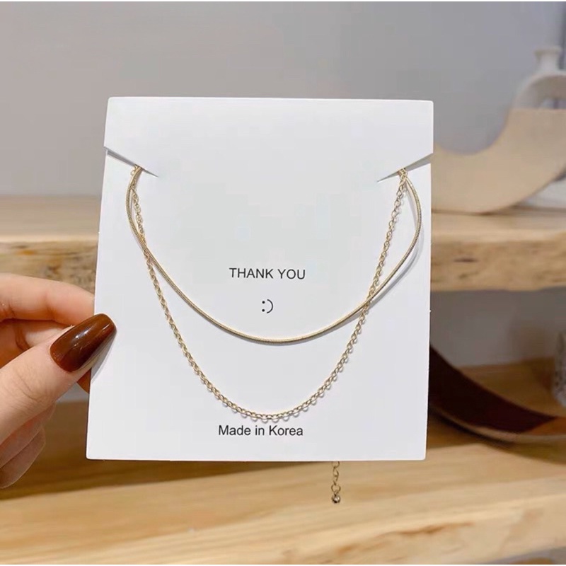 Chocker nữ dây mảnh 2 tầng mạ vàng