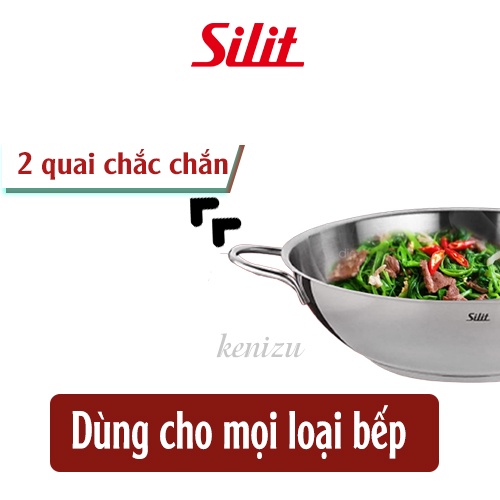 Chảo xào sâu lòng Silit Wok 32cm - Chảo bếp từ thép không gỉ