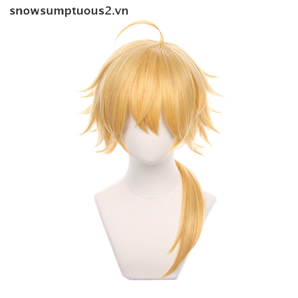 Tóc Giả Ngắn Thẳng Nhuộm Màu Hóa Trang Genshin Tohma