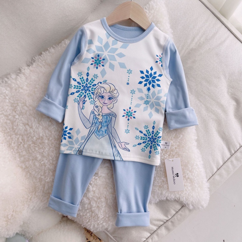 Bộ Đồ Ngủ Lưng Cao Bằng Vải Nhung Giữ Ấm Bụng Cho Bé Trai Và Bé Gái